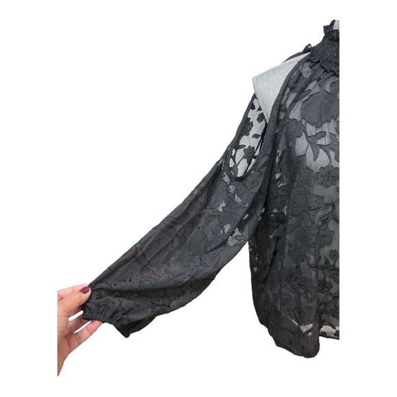 SHEIN Elegant Cold Shoulder Top Long Sleeve Black Plus Size 2XL Blouse - Picture 8 of 16